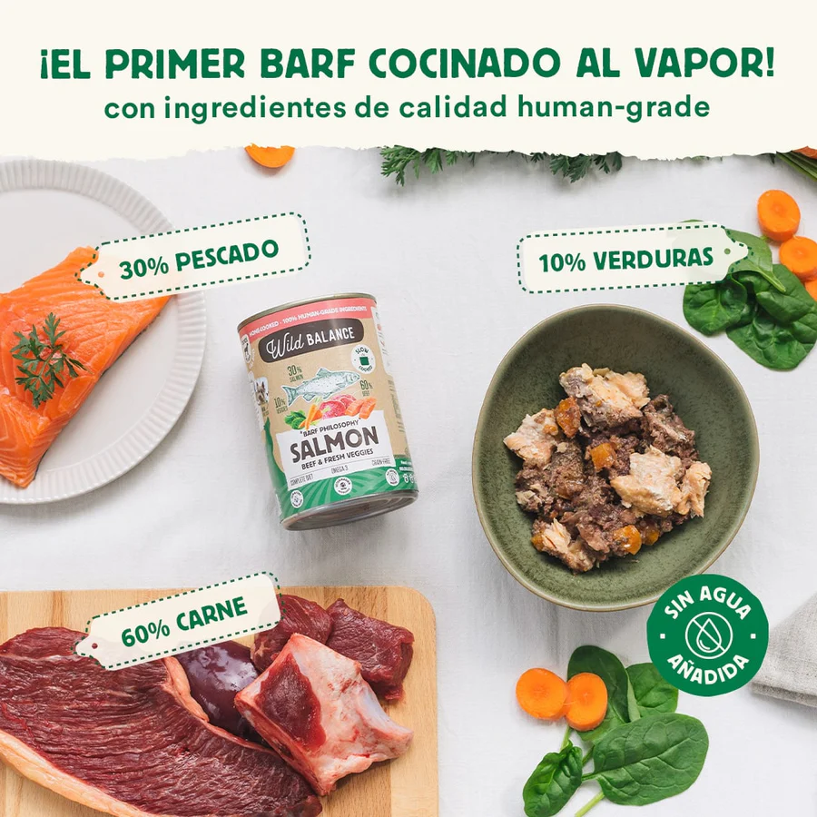 Wild Balance Lata de ternera y salmón para perros 400 g